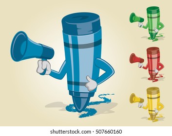 Crayon Holding Megaphone