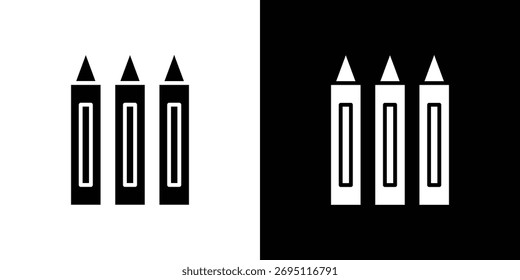 Crayon icon concept. silhouette icon.