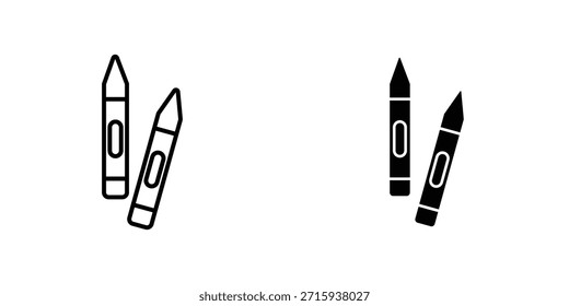 Crayon icon design collection. Vector sign and symbol for UI designs