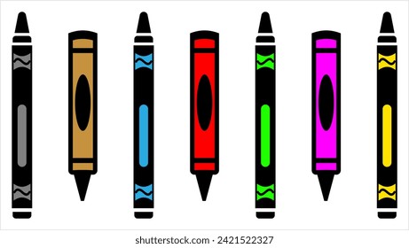 Crayon Icon, Drawing Crayon, Craft Tool Vector Art Illustration
