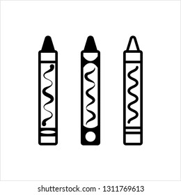 Crayon Icon, Drawing Crayon Vector Art Illustration