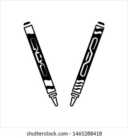 Crayon Icon, Drawing Crayon Vector Art Illustration