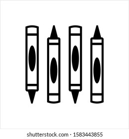 Crayon Icon, Drawing Crayon Vector Art Illustration