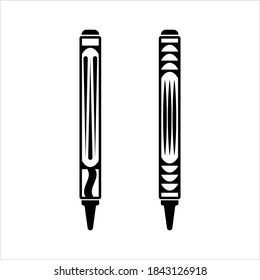 Crayon Icon, Zeichnen Crayon Vektorgrafik Illustration
