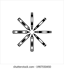 Crayon Icon, Zeichnen Crayon Vektorgrafik Illustration