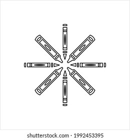 Crayon Icon, Drawing Crayon Vector Art Illustration