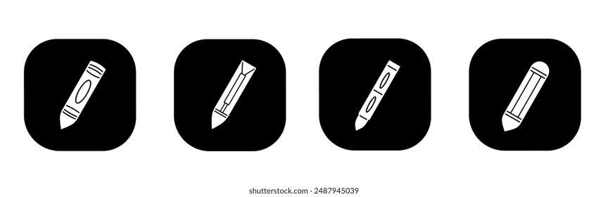 Crayon icon in flat. Crayon icon design. Stock vector.
