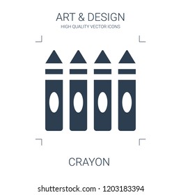 crayon icon. high quality filled crayon icon on white background. from art collection flat trendy vector crayon symbol. use for web and mobile