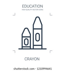 crayon icon. high quality line crayon icon on white background. from education collection flat trendy vector crayon symbol. use for web and mobile