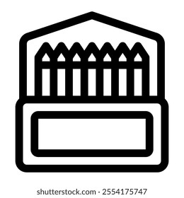 Crayon icon with line style