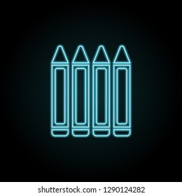 crayon icon in neon style. Simple thin line, outline vector of education icons for UI and UX, website or mobile application