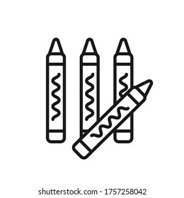 Crayon icon on white background. Trendy modern flat linear vector.