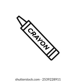 Crayon icon outline collection or set in black and white