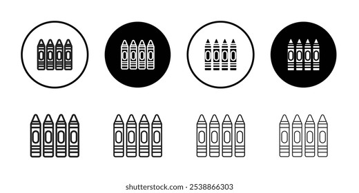 Crayon icon outline set sign
