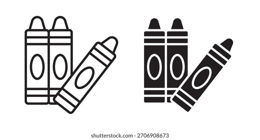 Crayon icon, outline style icon for web site or mobile app, vector graphics