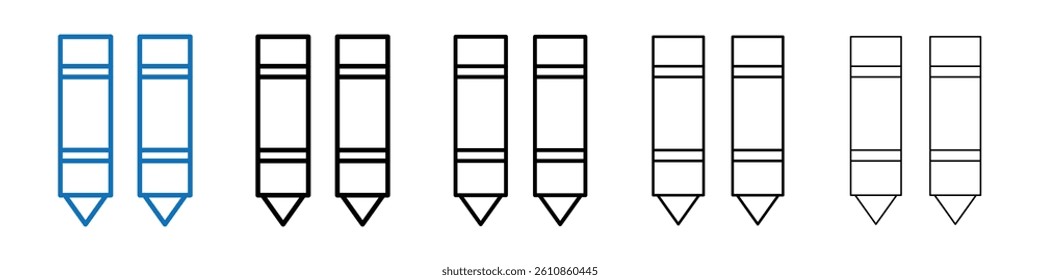 Crayon icon Outline vector logo for web ui