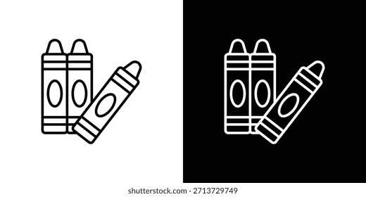 Crayon icon, outline vector sign, logo design download