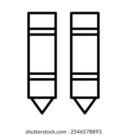 Crayon icon Outline vector for web ui