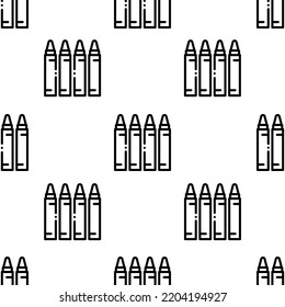 patrón de icono de crayon. Patrón de cañón sin foco sobre fondo blanco.