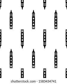 Crayon Icon Seamless Pattern, Wax Chalk Charcoal Colored Stick Vector Art Illustration