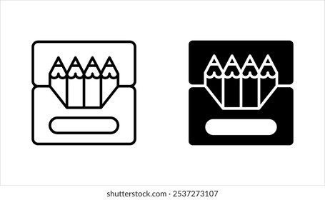 Conjunto de ícones de giz de cera. Ícone de glifos pretos de giz de cera, modelo de design de ícone de giz de cera, ilustração vetorial em fundo branco