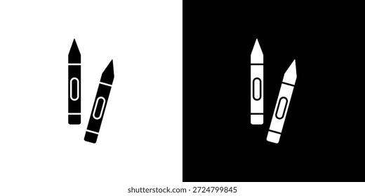 Crayon icon silhouette vector flat illustration design pack.