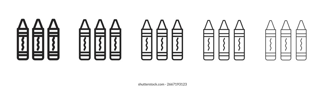 Crayon icon simple editable stroke series pack. eps10