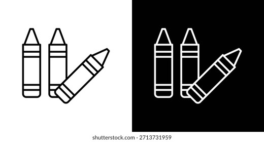 Icono de crayón. Símbolo plano simple. Ilustración de pictograma de contorno negro perfecto