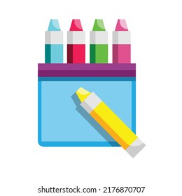 Crayon icon. Subtable to place on drawing tools, school tools, etc.