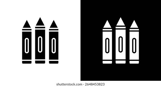 Crayon icon symbol collection. Flat vector stock illustration.