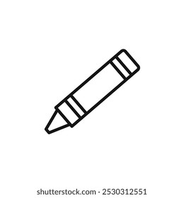 Crayon icon Thin line art isolated