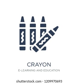 Crayon icon. Trendy flat vector Crayon icon on white background from E-learning and education collection, vector illustration can be use for web and mobile, eps10