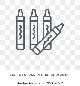 Crayon icon. Trendy flat vector Crayon icon on transparent background from E-learning and education collection. High quality filled Crayon symbol use for web and mobile