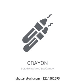 Crayon icon. Trendy Crayon logo concept on white background from E-learning and education collection. Suitable for use on web apps, mobile apps and print media.