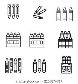 crayon icon. Trendy modern flat linear vector Crayon icon on white background of thin line E-learning and education collection, editable line stroke vector illustration