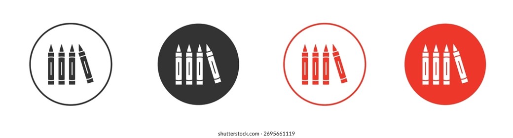 Vektorgrafik-Sammlung mit Buntstiften. Vektorgrafiken mit Stocksymbolen