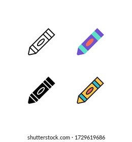 crayon icon vector with different style design. isolated on white background