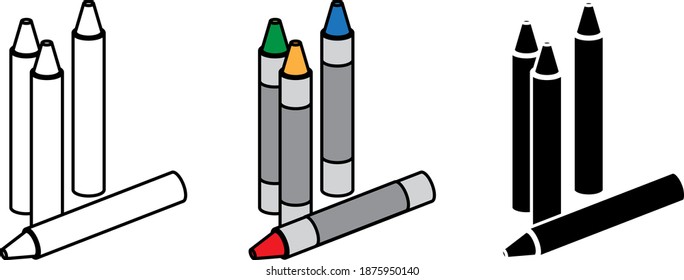 Crayon icon , vector illustration
