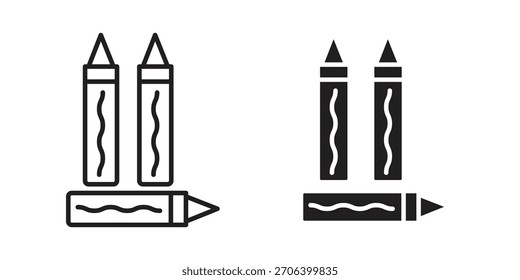 Ilustración vectorial de icono de crayón. Diseño plano. Símbolos de Vector de Diseño gráfico.