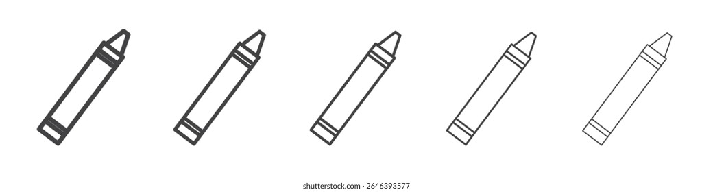Crayon icon vector outline set illustration sign