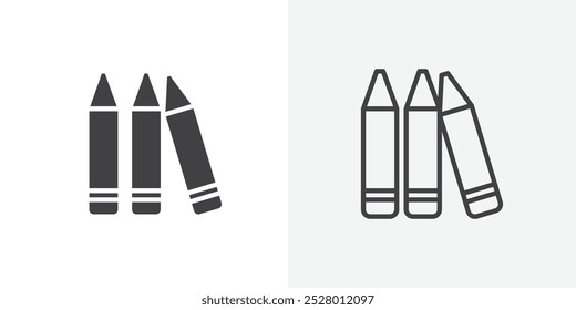 Conjunto de iconos de Vector de lápiz en color blanco y negro.