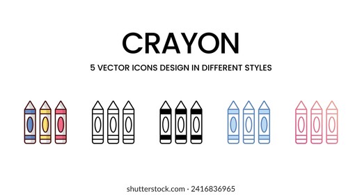 Crayon icons set vector illustration. vector stock,