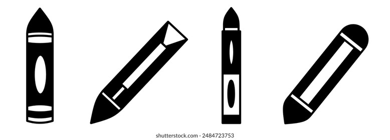 Crayon illustration. Crayon icon vector set. Design for business. Stock vector.