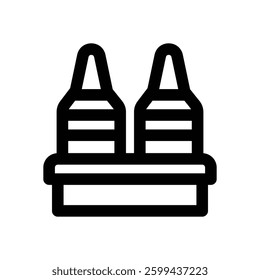 crayon line icon. Clean and minimalist vector icon for websites, mobile apps, presentations, and logos. Fully scalable and customizable for any project.
