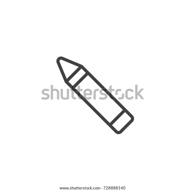 白い背景にクレヨンの線のアイコン 輪郭のベクター記号 線形の絵文字 シンボル ロゴイラスト 編集可能なストローク のベクター画像素材 ロイヤリティフリー