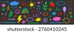 Crayon line icon pastel set. Crayon line icon hand drawn pencil pastel color brush chalk scribble texture. Cute kid children rainbow heart star sun cloud flower baby smile. Vector illustration