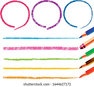 Crayon Line Marker Collection Vector