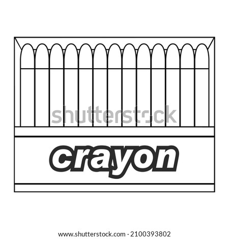 crayon line vector illustration,isolated on white background,top view