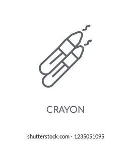 Crayon linear icon. Modern outline Crayon logo concept on white background from E-learning and education collection. Suitable for use on web apps, mobile apps and print media.