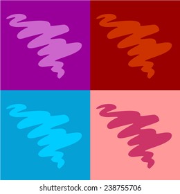 Crayon or lipstick vector flourish set